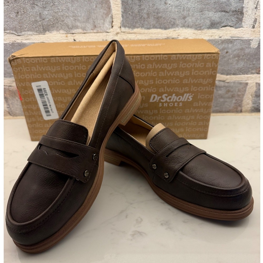 Dr. Scholl's Women's Dark Brown Leather Penny Loafers